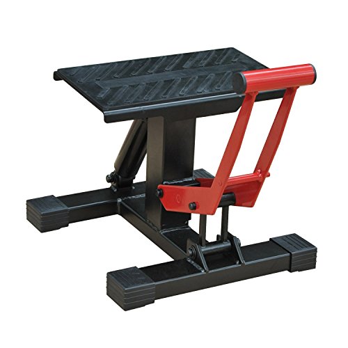 HOMCOM Caballete Elevador Universal Ajustable para Moto Tipo Soporte de Motocross para Aparcar o Reparar Amortiguamiento Carga 150kg Acero