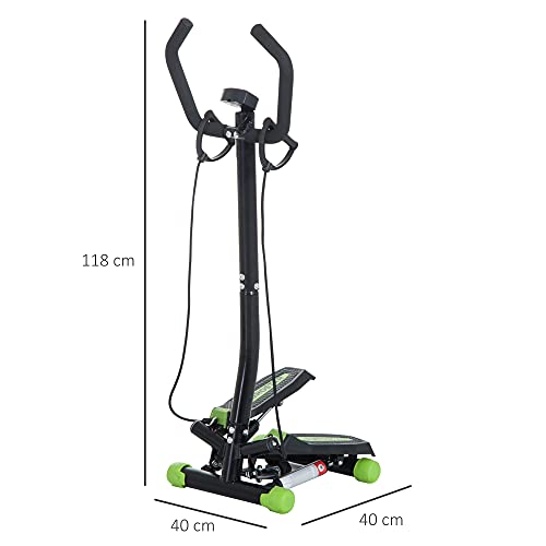 HOMCOM Máquina de Step Stepper Up-Down Máquina de Paso con 2 Reposapiés Pedales Ajustables 40x40x118cm