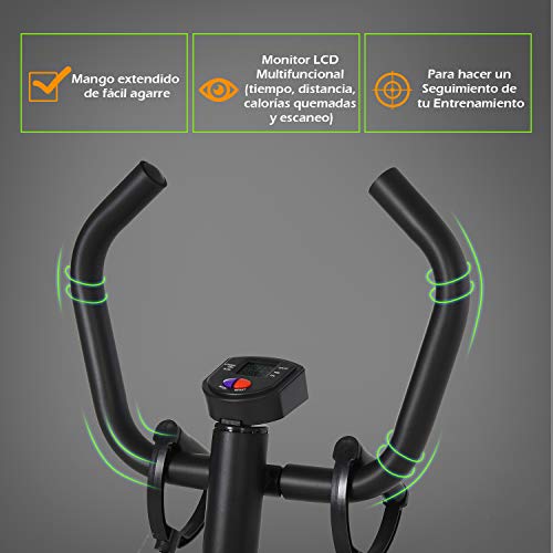 HOMCOM Máquina de Step Stepper Up-Down Máquina de Paso con 2 Reposapiés Pedales Ajustables 40x40x118cm