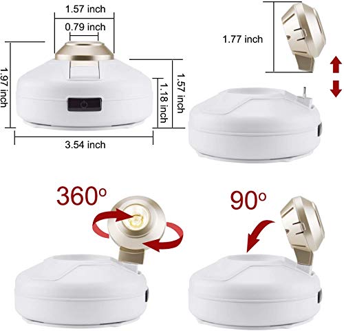 HONWELL - Foco LED de techo, inalámbrico, funciona con pilas, luz para diana de diana con luz de pie regulable con mando a distancia para iluminar, cuadro de arte y armario, color blanco cálido