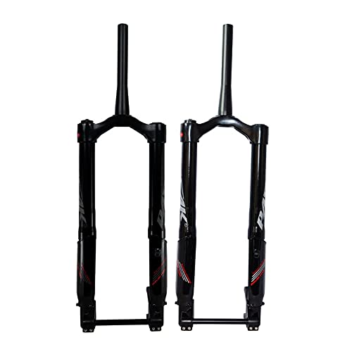 Horquilla de suspensión Bicicleta de nieve Suspensión Tenedor 26 Pulgada Avión de Aire Amortiguador MTB Bicicleta invertida horquilla Tubo cónico Tubo de freno de trazo 160 mm con eje de barril