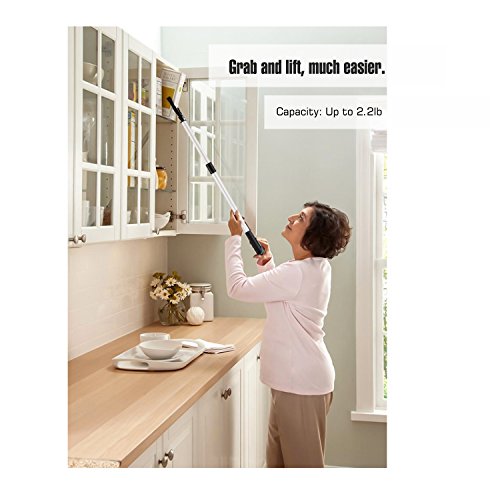 Housolution Pinzas Extensibles larga, 83 cm Plegable Herramienta de Captura, Herramienta de Alcance de Aluminio con Agarre de Goma Giratorio, Extensor de Brazo Largo para Recogedor de Basura - Azul