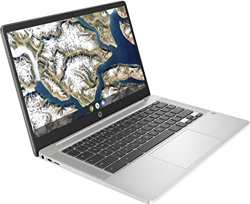 HP Chromebook 14a-na0006ns - Ordenador portátil de 14" FullHD (Celeron N4020, 4GB de RAM, 64GB Emmc, Gráficos Intel UHD, sistema operativo Chrome OS ) Plata - teclado QWERTY Español