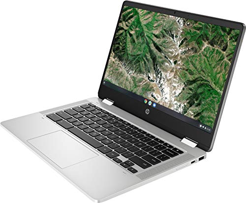 HP Chromebook X360 14a-ca0003ns - Ordenador portátil de 14" FullHD Convertible táctil (Celeron N4020, 4GB RAM, 64GB Emmc, Gráficos Intel UHD, Chrome OS ) Plata - teclado QWERTY Español