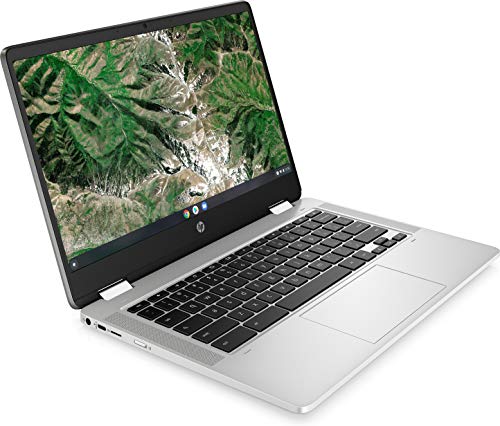 HP Chromebook X360 14a-ca0003ns - Ordenador portátil de 14" FullHD Convertible táctil (Celeron N4020, 4GB RAM, 64GB Emmc, Gráficos Intel UHD, Chrome OS ) Plata - teclado QWERTY Español