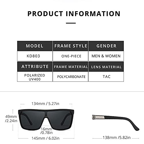 HUANGA Gafas de Sol polarizadas Unisex Polarizadas Aspecto Limpio Gafas de Sol Resistentes a roturas Hombres Mujeres Gafas de conducción de Pesca cuadradas Gafas de Sol Deportivas para béisbol