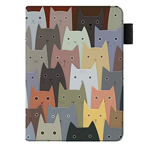 HUASIRU Portátil Caso Funda para el Todas Las Generaciones de Kindle Paperwhite - La Cubierta de Soporte Ajustable con Auto-Reposo/Activación, Gatos