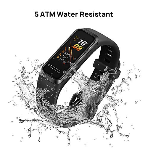 HUAWEI Band 4- Pulsera de actividad con pantalla a color TFT de 0.96 pulgadas, monitorización continua con HUAWEI TruSeen TM 3.5 24/7, resistencia al agua 5ATM, Negro (Graphite Black)