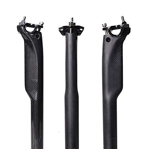HUOPU Tija de sillín de Carbono 3K Completa 27,2 mm / 30,8 mm / 31,6 mm -para TT/Time Trail/Fixed Gear, Fixie (Gloss, 27.2mm)