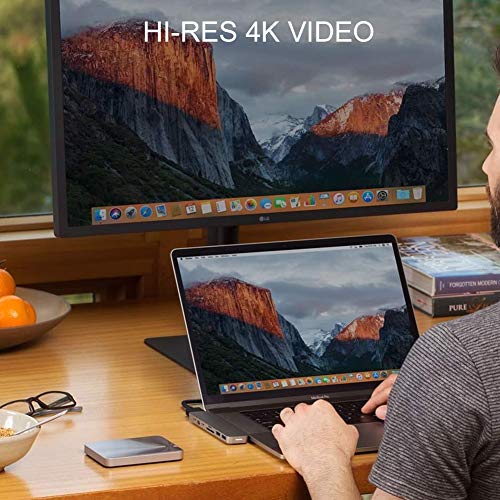 HyperDrive USB C Hub 8-en-2 Sanho Type C MacBook Pro Hub con HDMI Mini Displayport Thunderbolt 3 Power Delivery Lector de Tarjetas SD / Micro SD Adaptador Tipo C para MacBook Pro 2020 2019 Gris