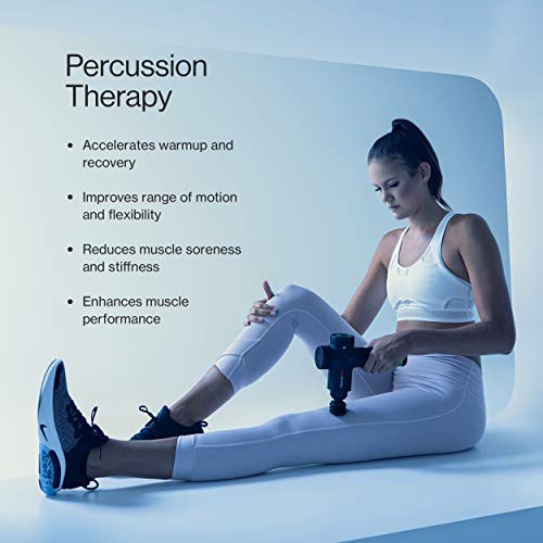 Hyperice Bluetooth Hipervoltio, con tecnología de deslizamiento silencioso - pistola de masaje de percusión de mano | 3 velocidades, 5 cabezales intercambiables | (Hypervolt PRO con Bluetooth)