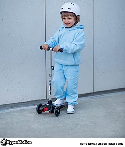 HyperMotion, Patinete Balance Scooter para niños 3-5 años, Patinete con Ruedas LED para Adolescentes, triciclos con Manillar de Altura Ajustable, Color Negro