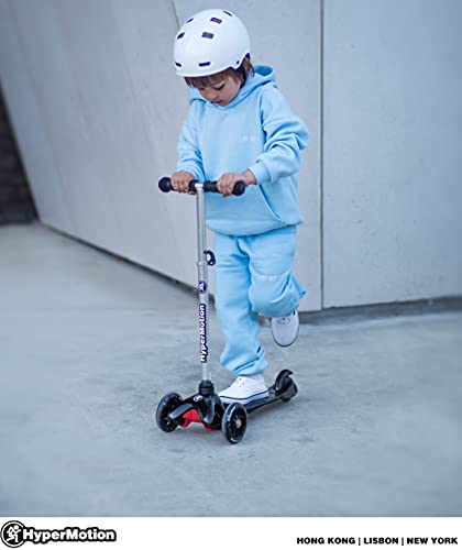 HyperMotion, Patinete Balance Scooter para niños 3-5 años, Patinete con Ruedas LED para Adolescentes, triciclos con Manillar de Altura Ajustable, Color Negro