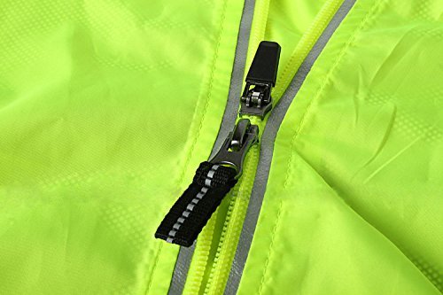 HYSENM Chaleco sin mangas para ciclismo y bicicleta de montaña Cortavientos Transpirable Reflectante Poliéster XXL Amarillo