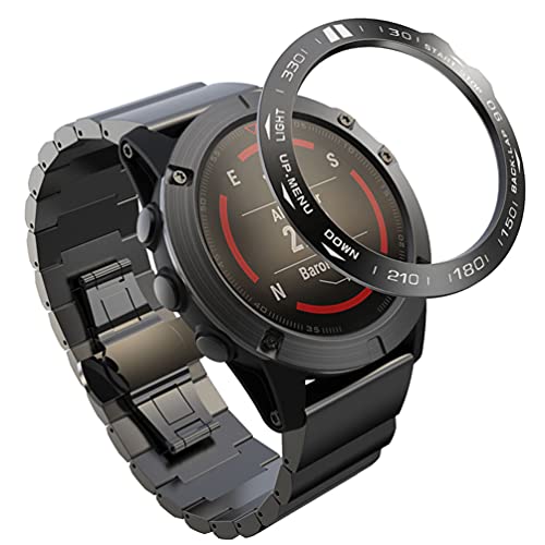 ibasenice Bisel Compatible Garmin Fenix 5X/Fenix 5X Plus Bezel Ring - Reloj Anti Arañazos Carcasa de Reloj Funda Protectora Reloj Elegante Marco Reloj Accesorios
