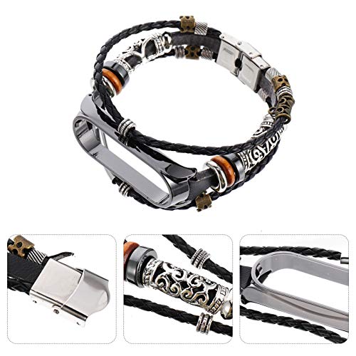 ibasenice Compatible para Xiaomi Mi Band 5 Watch Bands Metal Retro Reemplazo Correa de Reloj con Estuche para Mujeres Hombres