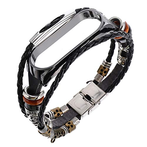 ibasenice Compatible para Xiaomi Mi Band 5 Watch Bands Metal Retro Reemplazo Correa de Reloj con Estuche para Mujeres Hombres