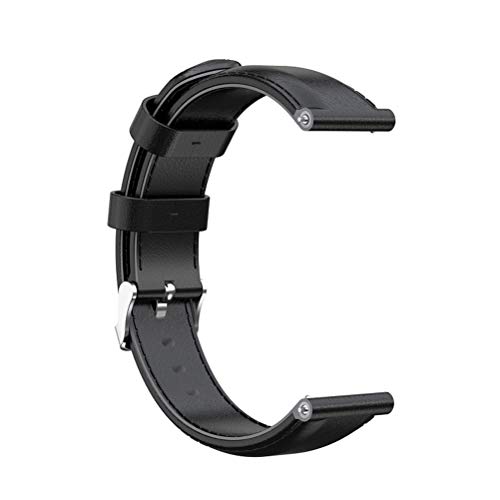 ibasenice - Correa de piel para Garmin Forerunner 245/645 / Vivoactive 3, correa de reloj de repuesto para Forerunner245 / 645 / Vivoactive 3 Music (negro)