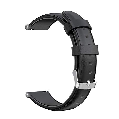 ibasenice - Correa de piel para Garmin Forerunner 245/645 / Vivoactive 3, correa de reloj de repuesto para Forerunner245 / 645 / Vivoactive 3 Music (negro)