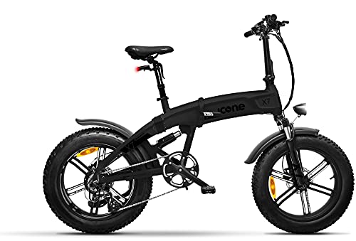 icone Total Deep Black Fat-Bike - Bicicleta eléctrica Plegable con pedaleo asistido 20" 250 W Icon.E iCross X7 Juventud Unisex, no Talla