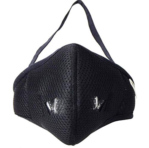 IDAWEN Sport Fashion Mascarilla Deportiva IDAWENMASK 2.0 - con Filtro de Nanofibras del CSIC - Máscara de Deporte de Cierre con Velcro - Mascarilla Lavable - Color Negro - Talla M