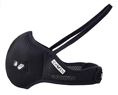 IDAWEN Sport Fashion Mascarilla Deportiva IDAWENMASK 2.0 - con Filtro de Nanofibras del CSIC - Máscara de Deporte de Cierre con Velcro - Mascarilla Lavable - Color Negro - Talla M