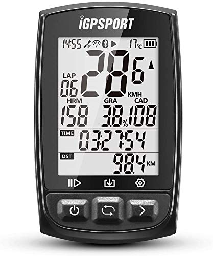 IGPSPORT iGS50E - Contador GPS para bicicleta Ant+ inalámbrico, compatible con la velocidad, sensor de frecuencia cardiaca con gran pantalla (blanco)