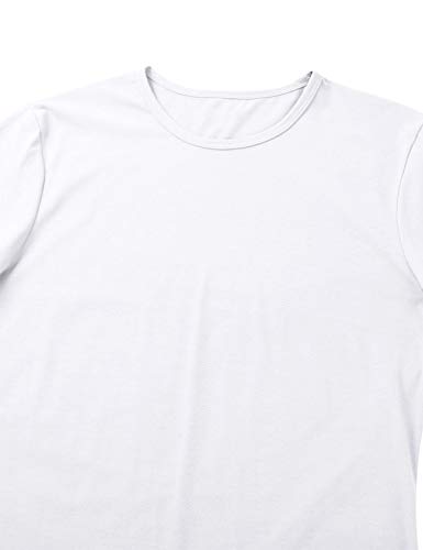 iiniim T-Shirt Body Entrepierna Abierta para Hombre Camiseta Camisa Manga Corta Mono Corto Algodón Ouvert Bodysuit Slim Fit Blanco M