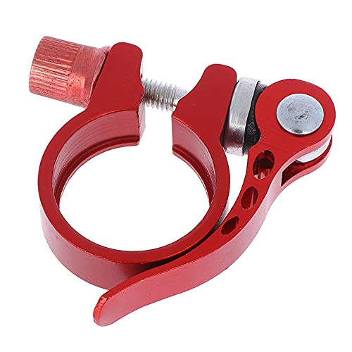 IKAAR Abrazadera de tija de sillín de liberación rápida de bicicleta de 34.9 mm MTB bicicleta de carretera bicicleta casual tija de sillín de bicicleta, apto para tija de sillín de 31.8 mm rojo