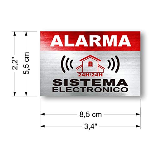 Imaggge.com - Pegatinas disuasorias de alarma - Sistema electronico - Pack de 12 - Dimensiones 8,5 x 5,5 cm