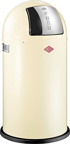 Imperial Wesco Pushboy - Papelera con tapa basculante (50 L), color crema