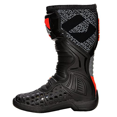 iMX Racing X-TWO Botas de moto Motocross Enduro Negro/Gris/Naranja Certificación CE Sujetadores de cuatro etapas Microfibra para un mejor manejo de las cubiertas de la motocicleta TPU y TPR