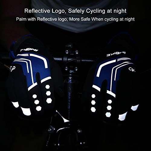 INBIKE Guantes Ciclismo Hombre para Invierno Guantes De Pantalla Táctil para Bicicleta Carretera MTB con Membrana Impermeable, AislamientoTérmico y Forro Polar(Azul,XXL)