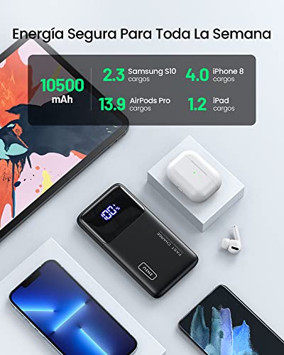 INIU Power Bank, 22.5W PD3.0 QC4.0 10500mAh Bateria Externa Carga Rapida, Cargador Portatil con Soporte para Teléfono para iPhone 13 12 Pro Max Samsung S21 S20 Xiaomi Huawei iPad AirPods[2022 Versión]