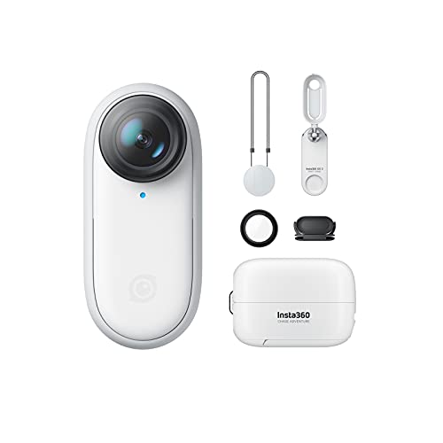 Insta360 GO 2 32GB - Pequeña Cámara de Acción, Pesa 27 Gramos, Sumergible, Estabilización, Captura POV, Sensor de 1/2,3", con Estuche de Carga y Accesorios de Deporte y Viaje incluidos