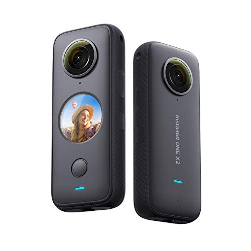 Insta360 One X2-5.7K Cámara de 360 Grados con estabilización, Resistencia al Agua IPX8, Efecto Selfie Stick Invisible, Pantalla táctil, Edición IA, Control por Voz