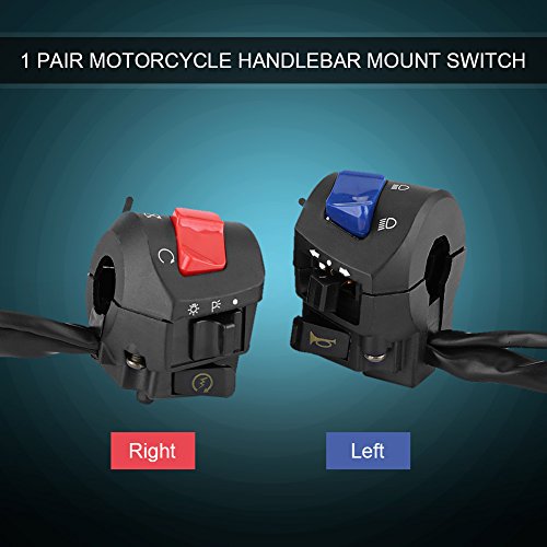 Interruptor de bocina de señal de giro del faro del manillar de la motocicleta izquierda/derecha de 7/8 pulgadas