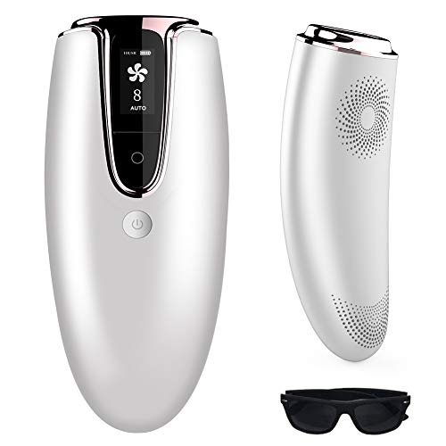 IPL Depiladora Luz Pulsada, 2 in 1 Maquina Depilacion Laser, 3 modos 8 intensidad Sistemas de Depilación Permanente del Vello para Cara, Axilas, Brazos, Pecho, Espalda, Línea de Bikini y Piernas