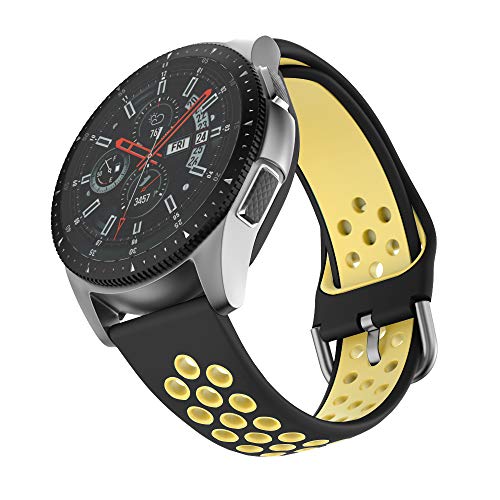 ISABAKE Correa de Reloj de 22 mm Compatible con Galaxy 46 mm, Gear S3 Frontier/Classic, Fossil Gen 5 / Men's Gen 4 / Women Gen 4, Garmin Vivoactive 4 Correa de Reloj de Silicona de liberación rápida