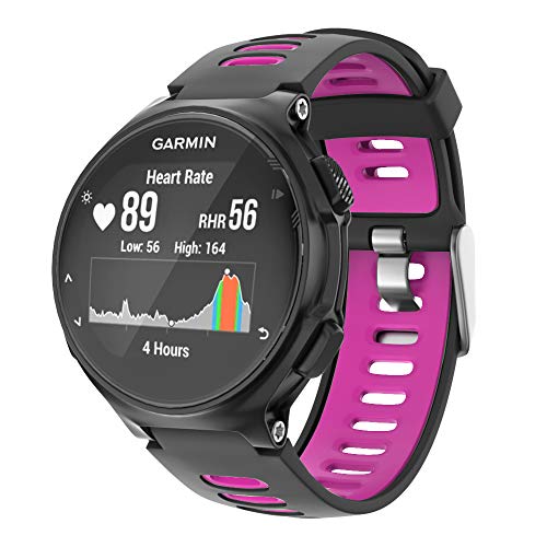 ISABAKE Correa de Reloj para Garmin Forerunner 735XT, Correa de Silicona Suave con Hebilla de Metal, tamaño Ajustable, Compatible con Garmin Forerunner735xt/220/230/235/620/630