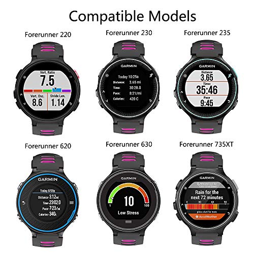 ISABAKE Correa de Reloj para Garmin Forerunner 735XT, Correa de Silicona Suave con Hebilla de Metal, tamaño Ajustable, Compatible con Garmin Forerunner735xt/220/230/235/620/630