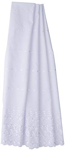 Isabella Alicia Anglaise Scallop Edge - Tela de Doble Borde (137 cm de Ancho), Color Blanco