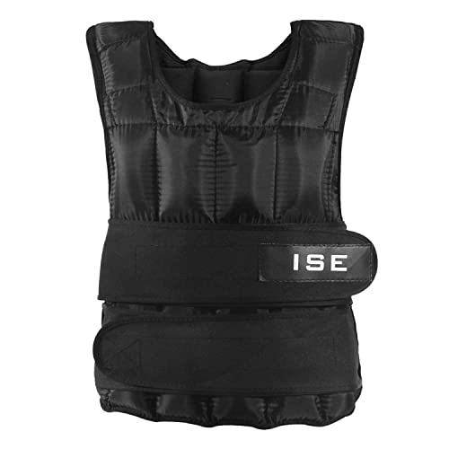 ISE Chalecos de entrenamiento Peso - Chaqueta ejercicio boxeo Workout Fitness Training Chaleco con Pesas Ajustable 20kg