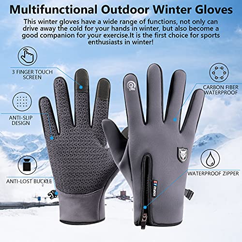 ISOI Guantes Moto Invierno Antideslizantes y Impermeable, Guantes Ciclismo Hombre y Mujer, Guantes Deporte Hombre Pantalla Táctil, Guantes para Frio Extremo Ideal para Ciclismo, Senderismo, Esquí