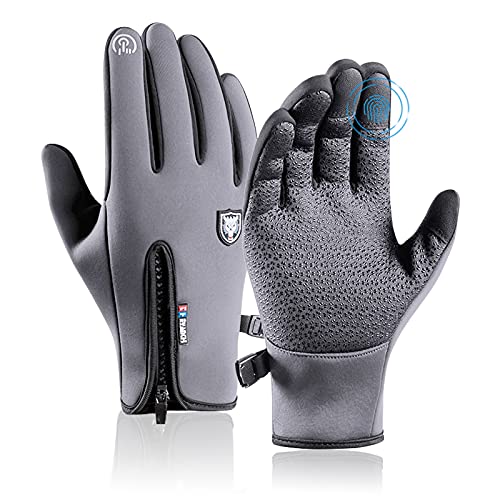 ISOI Guantes Moto Invierno Antideslizantes y Impermeable, Guantes Ciclismo Hombre y Mujer, Guantes Deporte Hombre Pantalla Táctil, Guantes para Frio Extremo Ideal para Ciclismo, Senderismo, Esquí