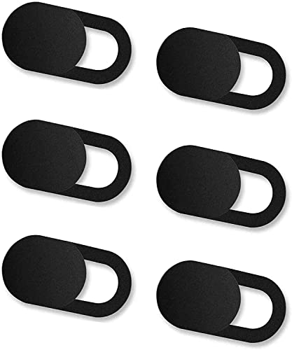 ivoler [6 Unidades] Cubierta Webcam, Webcam Cover Slider Diseño Ultra Fino Camera Cover Tapa Webcam para Todo Tipo de Ordenadores Portátiles, Tabletas y Móviles Inteligentes - (Negro)