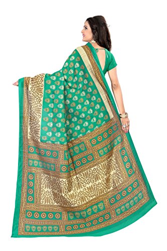 Jaanvi - Sari - Floral - para Mujer Verde Verde Free Size