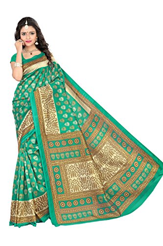 Jaanvi - Sari - Floral - para Mujer Verde Verde Free Size