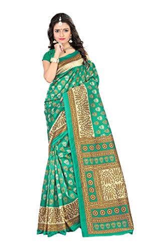 Jaanvi - Sari - Floral - para Mujer Verde Verde Free Size