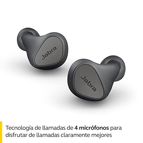 Jabra Elite 3 Auriculares Inalámbricos Bluetooth - Realmente Inalámbricos con aislamiento del ruido - 4 micrófonos - Graves intensos - Sonido a medida y modo mono - Gris oscuro